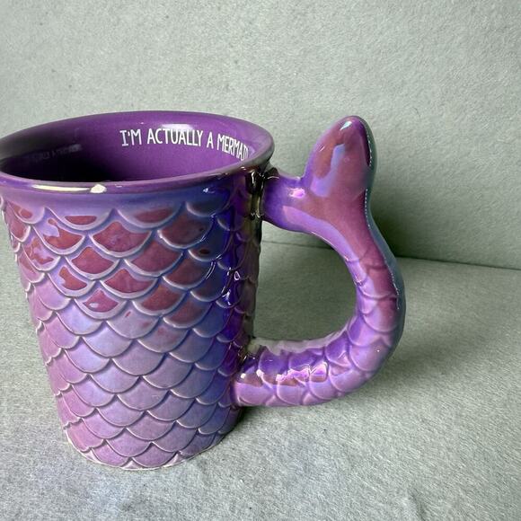 Let’s Be Mermaids Purple Tail Mug Shimmer Scales Coffee Tea Mug - Picture 4 of 9